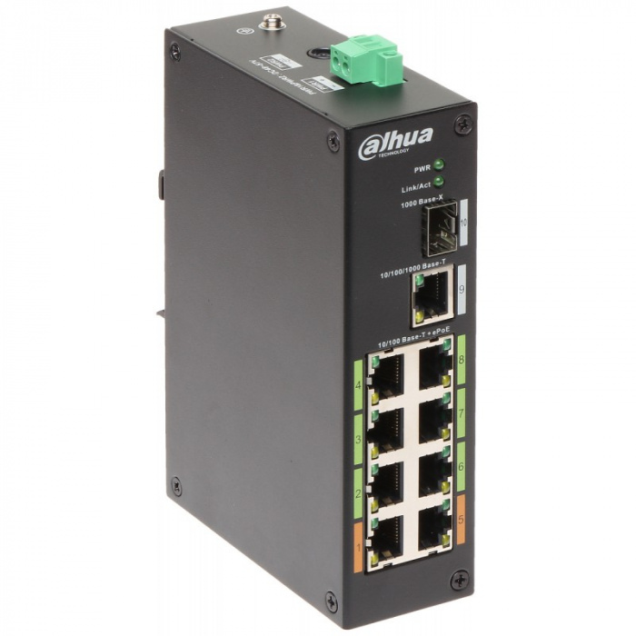РоЕ-коммутатор 10-портовый Dahua DH-LR2110-8ET-120