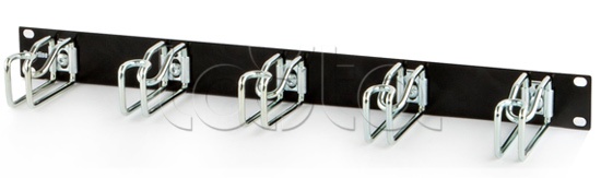 Организатор кабельный с металлическими кольцами, 19&quot; Hyperline CMW-1U-01-BK