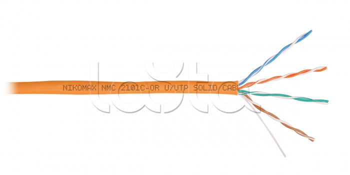 LAN U/UTP 4x2x24AWG (0,50мм) Кат.5e (Класс D) полимерн материал нг(А)-HF оранж (100м) NIKOMAX (NMC 2101C-OR)