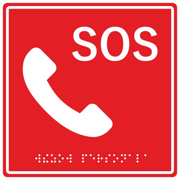 Табличка тактильная с пиктограммой &quot;SOS с трубкой&quot; Hostcall MP-010R2