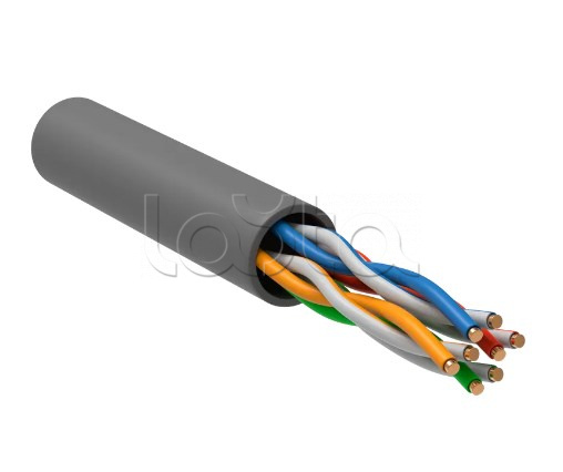 Кабель витая пара U/UTP кат.5E 4х2х24AWG PVC серый (100м) ITK LC1-C5E04-111-100