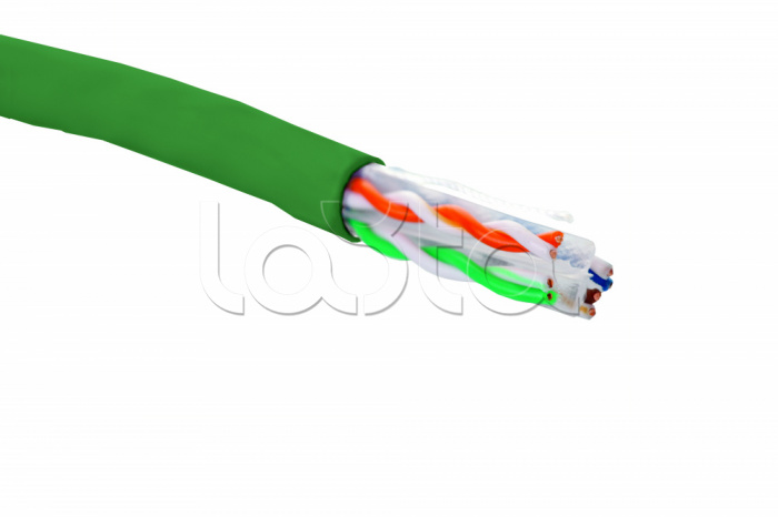 Кабель категории 6, U/UTP, 4 пары, 23 AWG, нг(A)-HF, внутренней прокладки, зеленый 305 м EuroLan (19C-U6-12GR-B305)