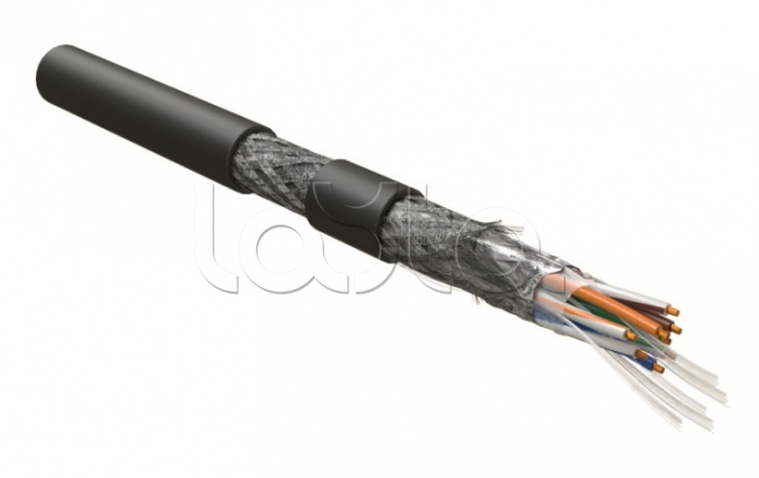 Кабель для сетей Industrial Ethernet, категория 5e, 4x2x26 AWG (19х0.10 мм), многопроволочные жилы (patch), SF/UTP, PVC, черный ISFUTP4-C5E-P26/19-PVC-BK Hyperline (500 м)
