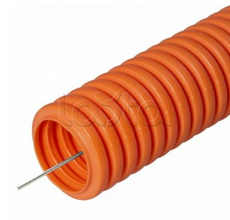 Труба гофрированная ПНД лёгкая 350 Н безгалогенная (HF) оранжевая с/з д20 (100м/4800м уп/пал) Промрукав (PR.022061)