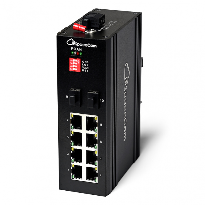 Промышленный PoE коммутатор SpaceCam SC-I-8GP-240-2G(A)