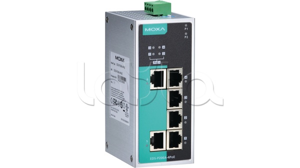 Коммутатор PoE 6-портовый Moxa EDS-P206A-4PoE