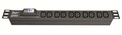 Блок распределения питания для 19&quot; шкафов, 8 розеток IEC60320 С13, с автоматом защиты 1P DKC R519IEC8CBC14