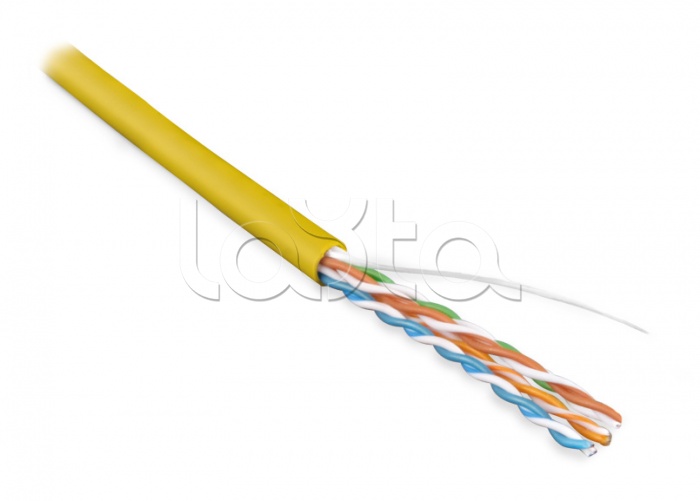 Кабель витая пара, неэкранированная Hyperline UUTP4-C5E-S24-IN-LSZH-YL-305 (305 м)