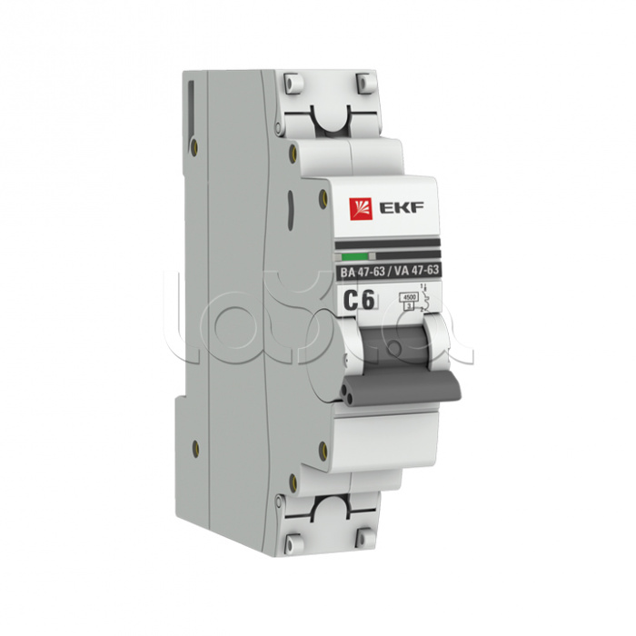 Автоматический выключатель 1P 6А (C) 4,5kA ВА 47-63 EKF PROxima (mcb4763-1-06C-pro)
