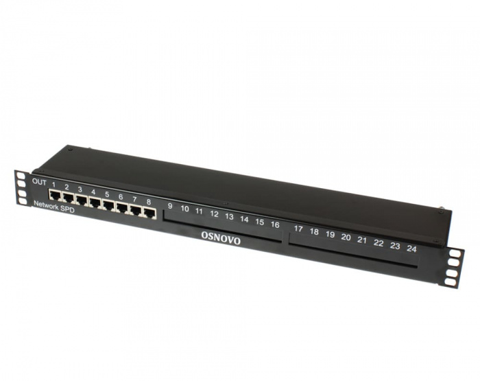 Устройство грозозащиты для локальной вычислительной сети, 8 портов OSNOVO SP-IP8/1000PR
