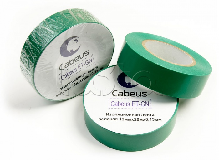 Лента изоляционная (зеленая) Cabeus ET-GN