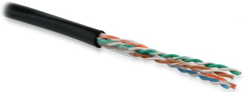 LAN U/UTP 4x2x24AWG кат.5e (500 м) Hyperline UUTP4-C5E-S24-OUT-PE-BK-500 (500 м)