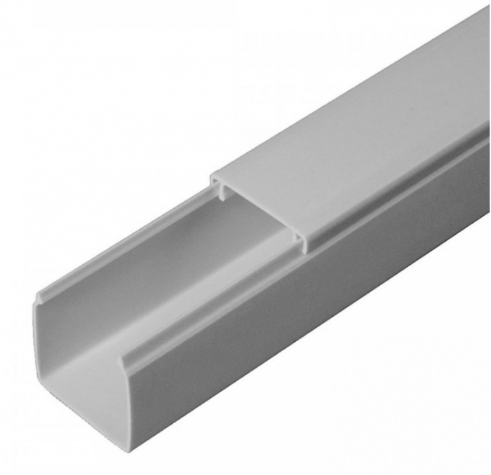 Кабель-канал серый RAL 7035 2-й замок в п/э 25х25 (48м/уп) Промрукав (PR03.0073)