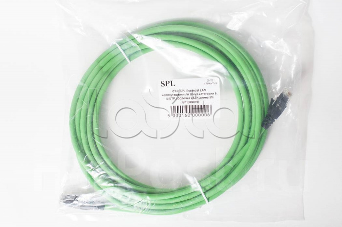 Коммутационный шнур категории 6 U/UTP 4х2х(7х0,21) LSZH 5м зеленый SPL (500016)