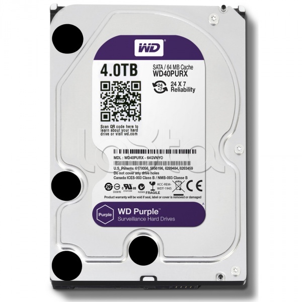 Жесткий диск Western Digital Purple HDD 4 Tb SATA-III 3.5&quot; WD40PURZ