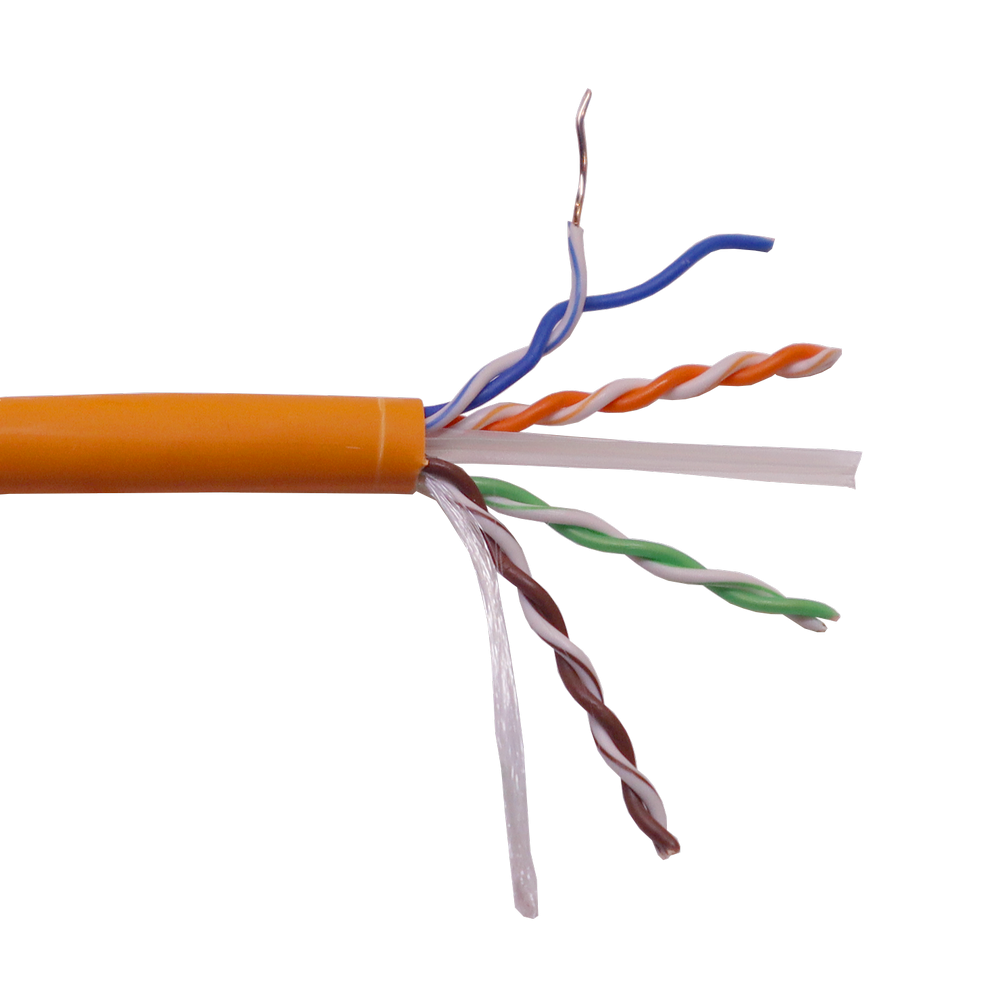 Кабель LANMASTER U/UTP, 4 пары, Кат. 6, с перегородкой, 550Mhz, LSZH, нг(A)-HF, оранжевый, 305 м LANMASTER LAN-6EUTP-HFLT-OR