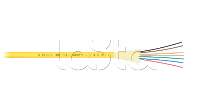 Кабель волоконно-оптический, 2 волокна, одномодовый 9/125мкм, NIKOMAX (NMF-2IS-002S2A-YL)