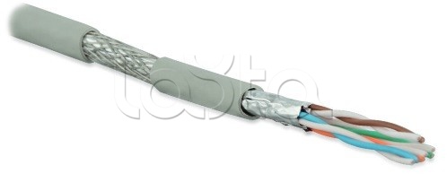 LAN S/FTP 4x2x23AWG кат.6а SOLID-INDOOR-LSZH Hyperline SFTP4-C6A-S23-IN-LSZH-GY-500 (500 м)