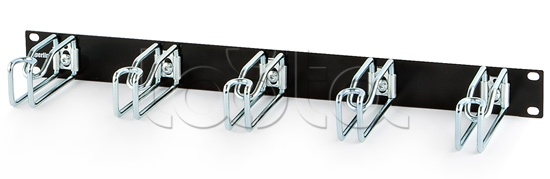 Организатор кабельный с металлическими кольцами, 19&quot; Hyperline CMW-1U-02-BK