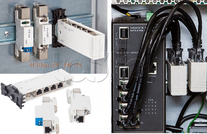 Устройство защиты линий Ethernet 10/100/1000M + PoE, 1 порт, патч-корд 1 шт. NSGate NSBon-14