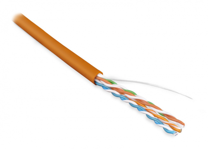 LAN U/UTP 4x2x24AWG кат.5е LSZH (305 м) Hyperline (UUTP4-C5E-S24-IN-LSZH-OR-305)