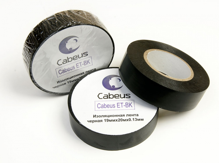 Лента изоляционная (черная) Cabeus ET-BK