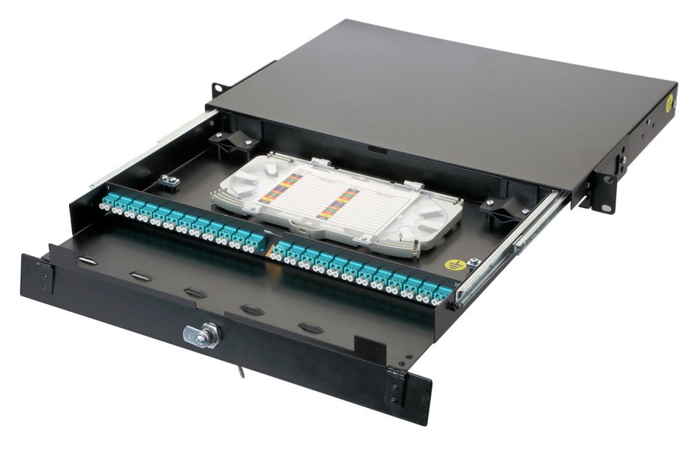 Коммутационная панель 19'' 1U выдвижная, корпус 24 адаптера, укомпл. Eurolan (47D-24-30-2L-04-11BL)