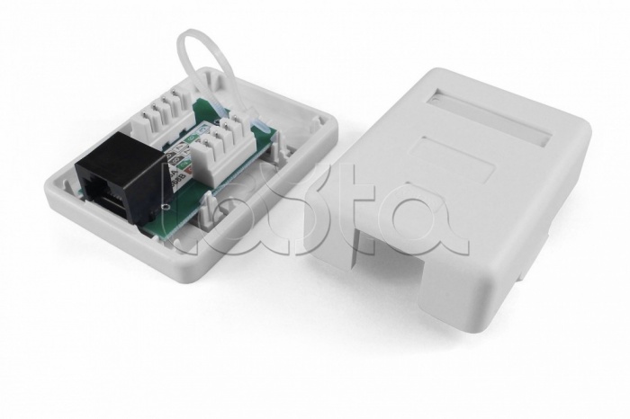  Розетка компьютерная RJ-45(8P8C) Hyperline SB1-2-8P8C-C6-SH-WH