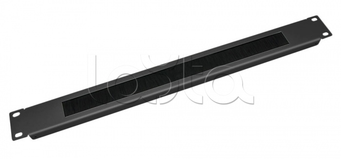Органайзер кабельный горизонт. 19&quot; 1U с щеточным вводом, металлический (черный) Cabeus SH-J004A-BK