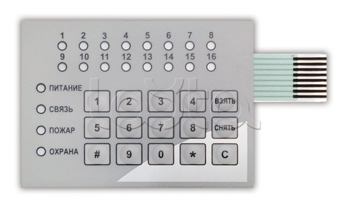 Пленочная клавиатура для корпуса М3 16 шлейфов Сократ