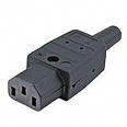 Разъем для кабеля питания (мама) 220В, 10A Hyperline CON-IEC320C13