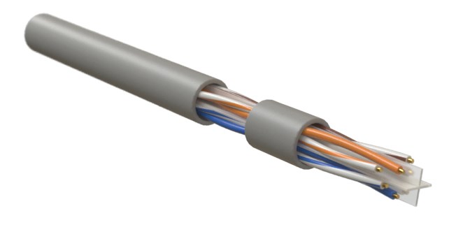 Кабель для сетей Industrial Ethernet, категория 6, 4x2x23 AWG, однопроволочные жилы (solid), U/UTP, PVC, серый IUUTP4-C6-S23/1-FRPVC-GY Hyperline (500 м)