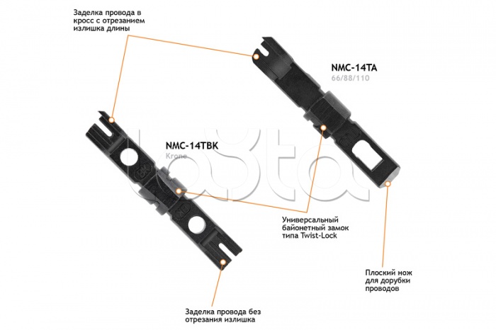 Нож-вставка для заделки витой пары в кроссы 66/88/110 типа (NMC-14TA) NIKOMAX