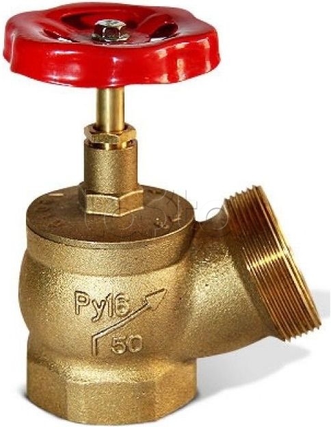 Клапан пожарного крана ПОЖТЕХНИКА Клапан угловой латунный ДУ-50 (вн/нар)