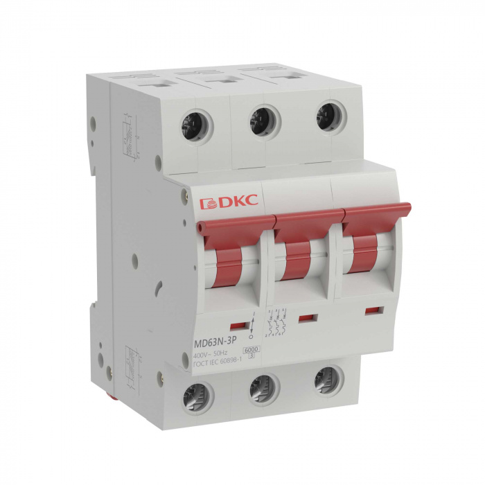 Выключатель автоматический модульный YON max MD63N 3P 25А C 6kA DKC (MD63N-3PC25)
