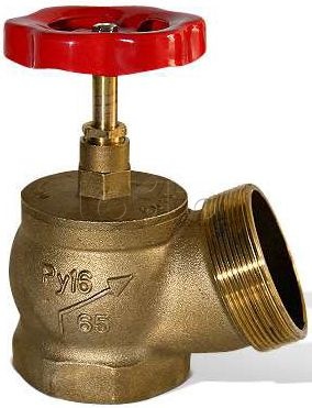 Клапан пожарного крана ПОЖТЕХНИКА Клапан угловой латунный ДУ-65 (вн/нар)