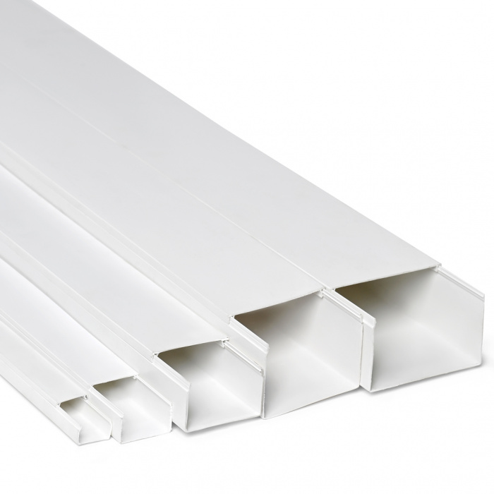 Кабель-канал 100x60x2000, двойной замок, белый (ПожТехКабель)