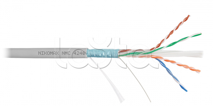 LAN 4x2x23AWG (0,55мм) Кат.6 (Класс E) полим. материал нг(А)-HF, внутр., белый (305м) NIKOMAX (NMC 4240C-WT)