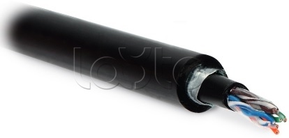 Кабель витая пара, неэкранированная Hyperline UUTP4-C5E-S24-ARM-OUT-PE/PE-BK