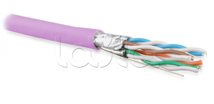 Кабель витая пара U/FTP, категория 6a (10GBE), 4 пары (23AWG), одножильный (solid), каждая пара в экране, без общего экрана, PVC, розовый UFTP4-C6A-S23-IN-PVC-PK-500 Hyperline (500 м)