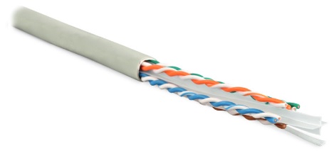 LAN U/UTP 4x2x23 AWG кат.6 серый (305 м) Hyperline (UUTP4-C6-S23-IN-PVC-GY-305)