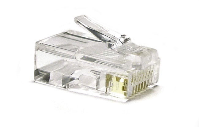 Разъем RJ-45(8P8C) под витую пару, категория 6 (50 µ&quot;/ 50 микродюймов), универсальный (100 шт/уп) Hyperline PLUG-8P8C-U-C6-100