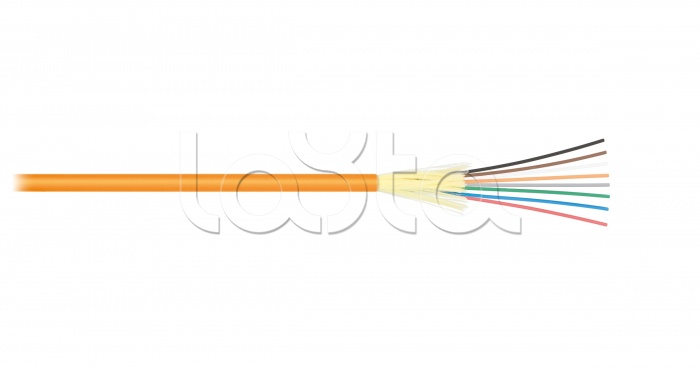 Кабель волоконно-оптический, 24 волокна, многомодовый 50/125мкм, внутренний, распределительный, с плотным буфером, LSZH нг(B)-HFLTx, оранжевый NIKOMAX NKL-F-024M2I-00C-OR-F002