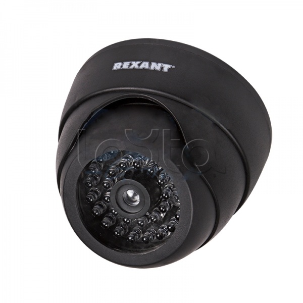 Муляж внутренней купольной камеры видеонаблюдения с вращающимся объективом и мигающим красным светодиодом REXANT 45-0230