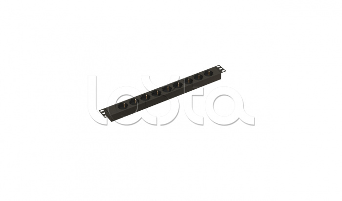 Блок розеток для 19&quot; шкафов, горизонтальный Hyperline (SHE19-9SH-IEC)