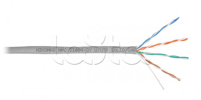 LAN U/UTP  4x2x24AWG (0,50мм) Кат.5e (Класс D) поливинилхлорид серый (305м) NIKOMAX (NMC 2100A-GY)