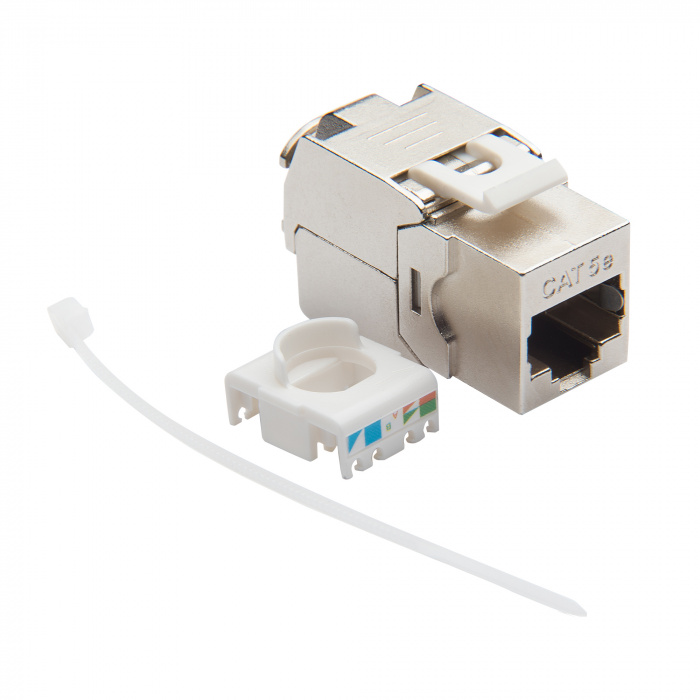 Модуль розеточный Keystone кат.5e, FTP, 1xRJ45, T568A/B, без инструмента, белый Datarex DR-5112