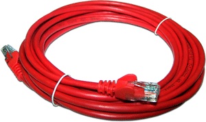 Патч-корд RJ45 - RJ45, 4 пары, UTP, категория 5е, 0.5 м, красный, LSZH LANMASTER LAN-PC45/U5E-0.5-RD