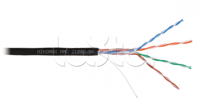 LAN U/UTP  4x2x24AWG (0,50мм) Кат.5e (Класс D) полиэтилен, черный (305м) NIKOMAX (NMC 2100B-BK)