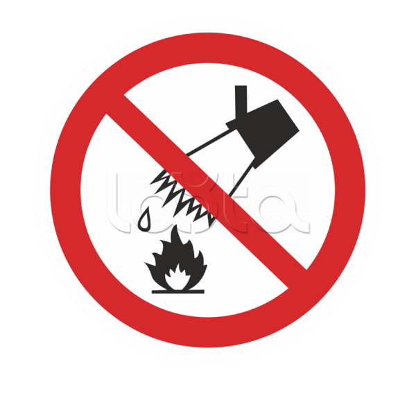 Знак P 04 &quot;Запрещается тушить водой&quot; 200х200 мм, пленка самоклеящаяся ГОСТ Р 12.4.026-2015 EKF (an-p-04)